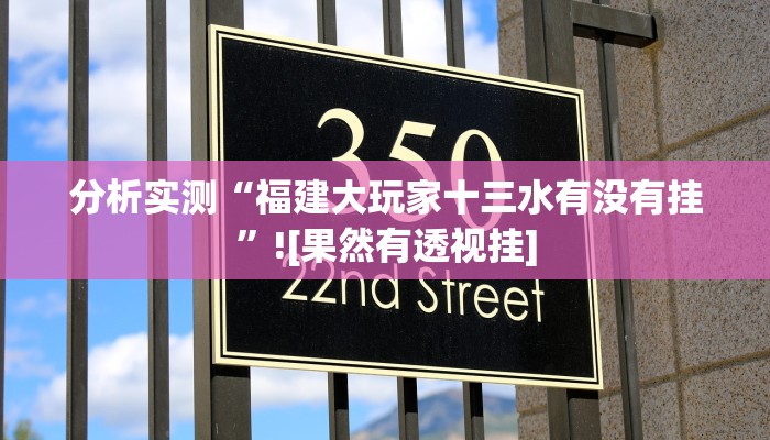 分析实测“福建大玩家十三水有没有挂”![果然有透视挂]