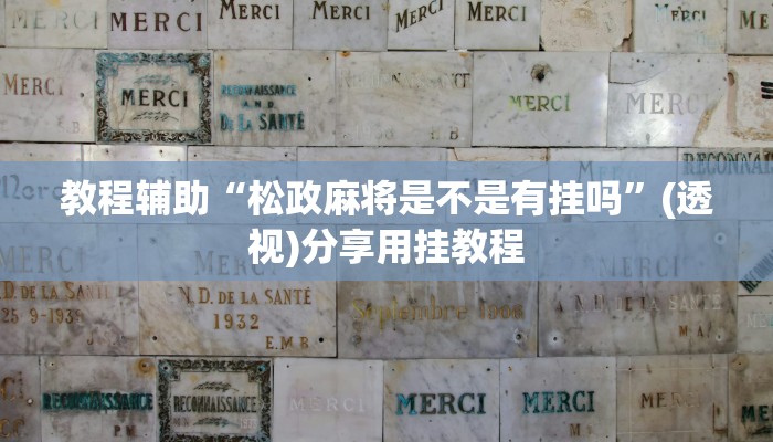 教程辅助“松政麻将是不是有挂吗”(透视)分享用挂教程