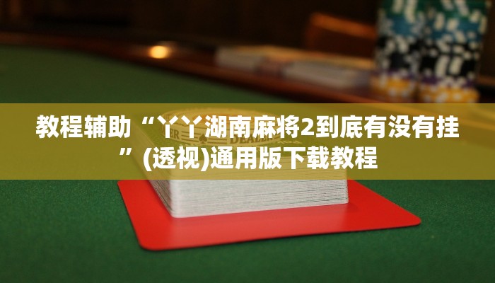 教程辅助“丫丫湖南麻将2到底有没有挂”(透视)通用版下载教程