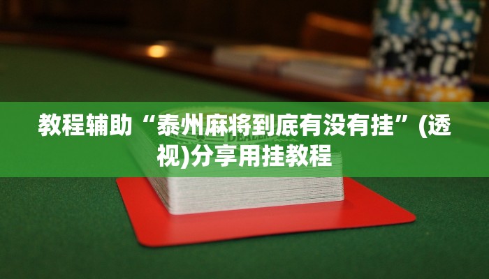 教程辅助“泰州麻将到底有没有挂”(透视)分享用挂教程