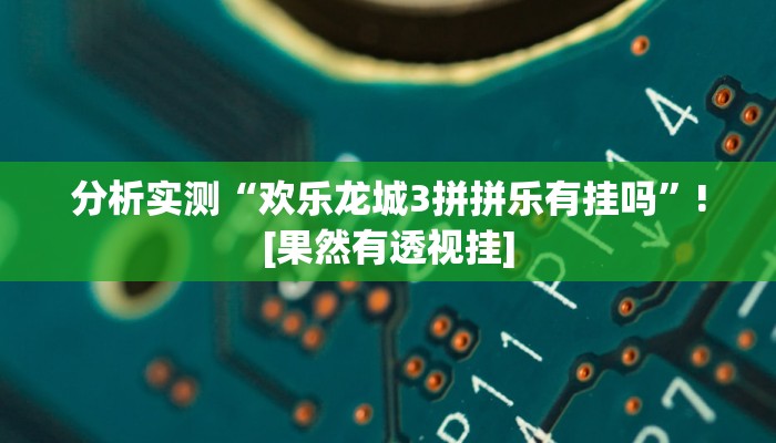 分析实测“欢乐龙城3拼拼乐有挂吗”![果然有透视挂]