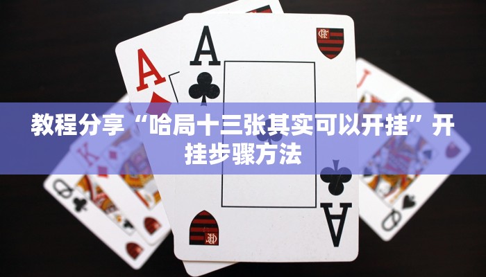 教程分享“哈局十三张其实可以开挂”开挂步骤方法