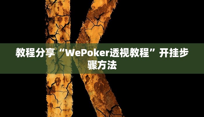 教程分享“WePoker透视教程”开挂步骤方法