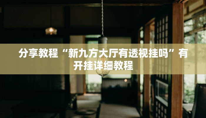 分享教程“新九方大厅有透视挂吗”有开挂详细教程