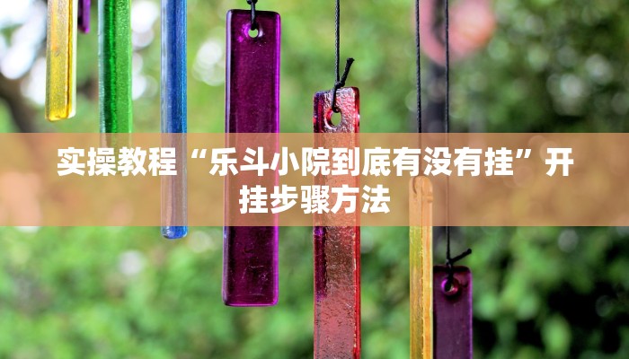 实操教程“乐斗小院到底有没有挂”开挂步骤方法