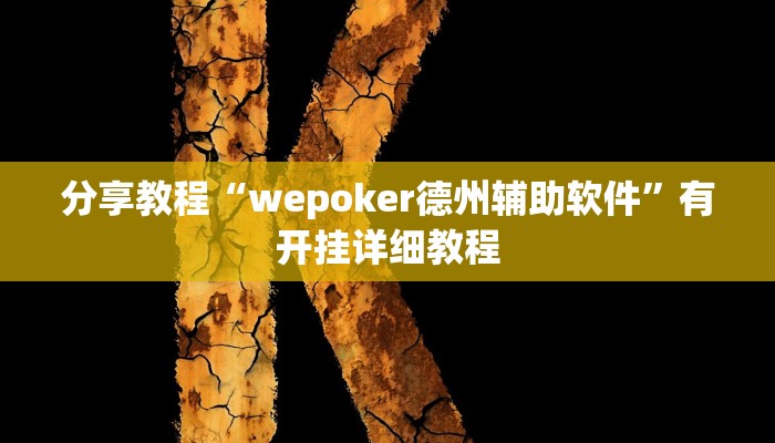 分享教程“wepoker德州辅助软件”有开挂详细教程