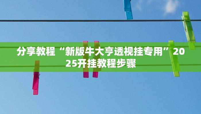 分享教程“新版牛大亨透视挂专用”2025开挂教程步骤