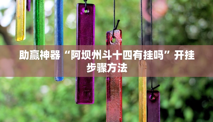 助赢神器“阿坝州斗十四有挂吗”开挂步骤方法