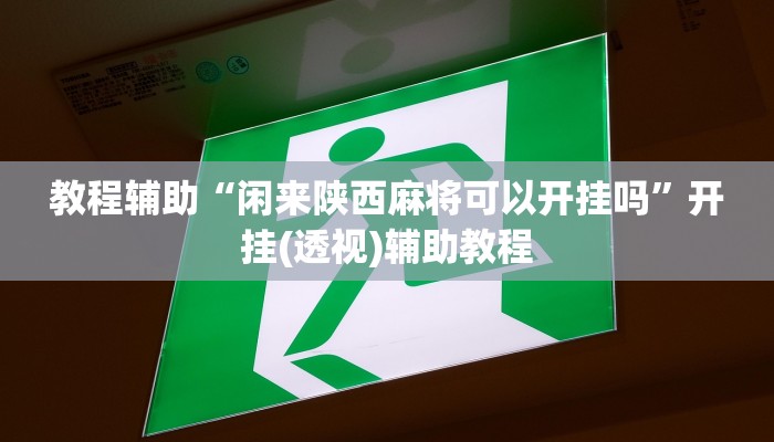 教程辅助“闲来陕西麻将可以开挂吗”开挂(透视)辅助教程