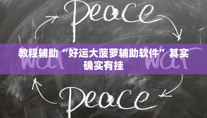 教程辅助“好运大菠萝辅助软件”其实确实有挂