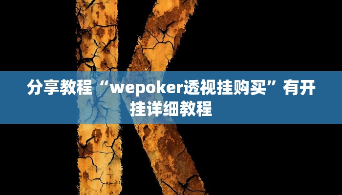 分享教程“wepoker透视挂购买”有开挂详细教程