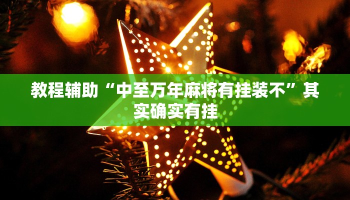 教程辅助“中至万年麻将有挂装不”其实确实有挂