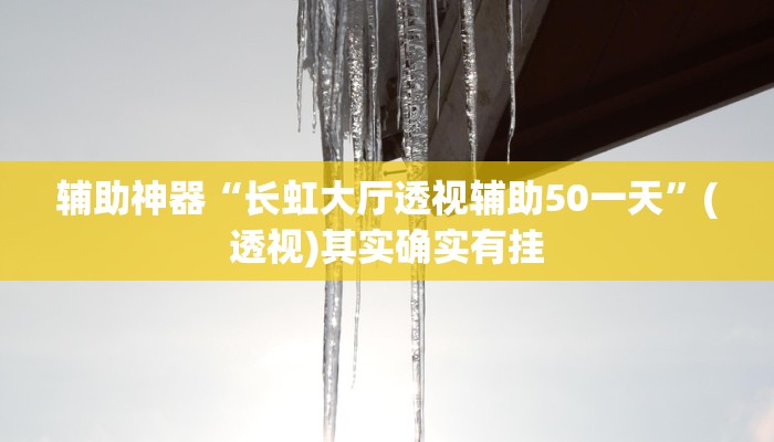 辅助神器“长虹大厅透视辅助50一天”(透视)其实确实有挂