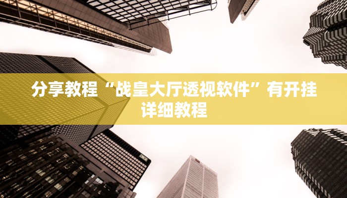 分享教程“战皇大厅透视软件”有开挂详细教程