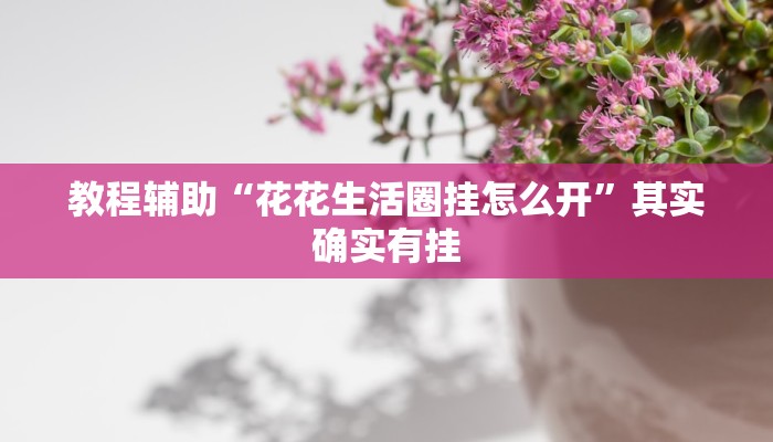 教程辅助“花花生活圈挂怎么开”其实确实有挂