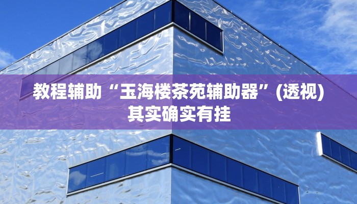 教程辅助“玉海楼茶苑辅助器”(透视)其实确实有挂