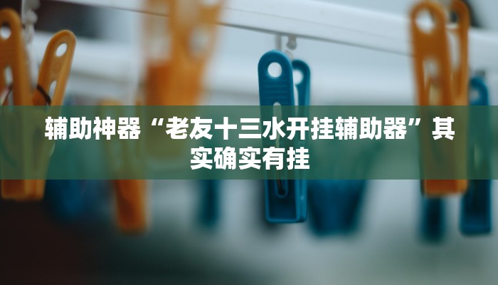辅助神器“老友十三水开挂辅助器”其实确实有挂