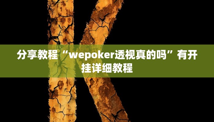 分享教程“wepoker透视真的吗”有开挂详细教程