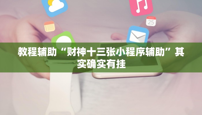 教程辅助“财神十三张小程序辅助”其实确实有挂