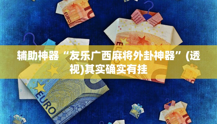 辅助神器“友乐广西麻将外卦神器”(透视)其实确实有挂