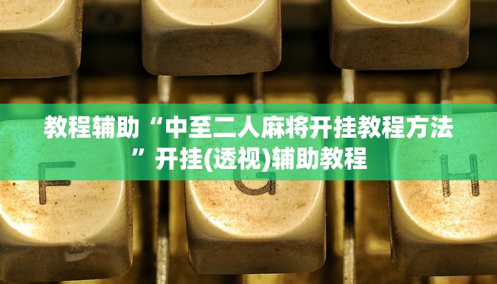 教程辅助“中至二人麻将开挂教程方法”开挂(透视)辅助教程