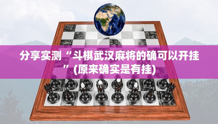 分享实测“斗棋武汉麻将的确可以开挂”(原来确实是有挂)