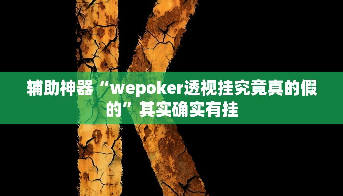 辅助神器“wepoker透视挂究竟真的假的”其实确实有挂