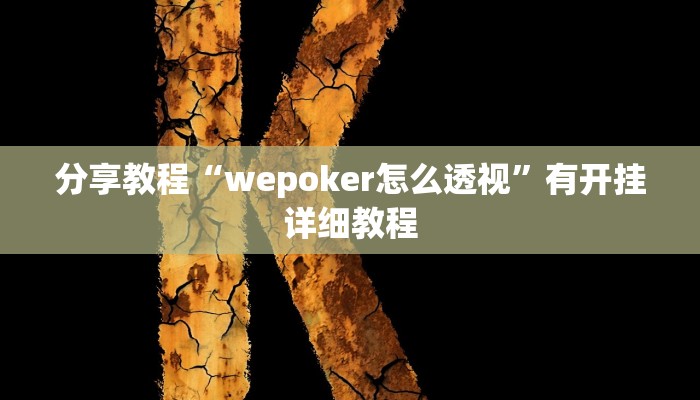分享教程“wepoker怎么透视”有开挂详细教程