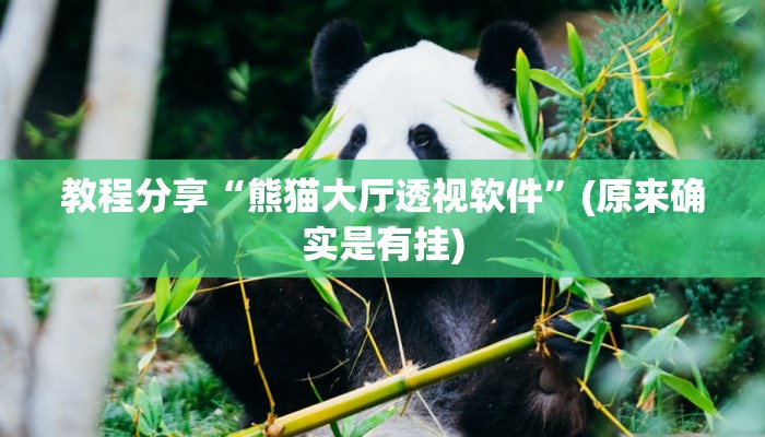 教程分享“熊猫大厅透视软件”(原来确实是有挂)