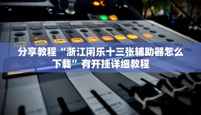 分享教程“浙江闲乐十三张辅助器怎么下载”有开挂详细教程