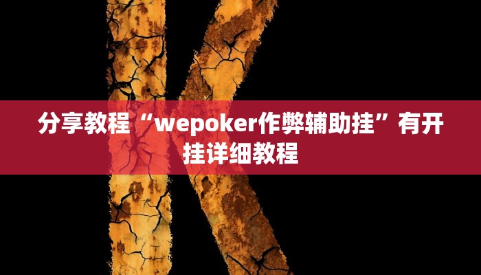 分享教程“wepoker作弊辅助挂”有开挂详细教程