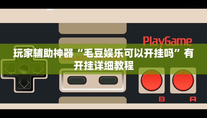 玩家辅助神器“毛豆娱乐可以开挂吗”有开挂详细教程